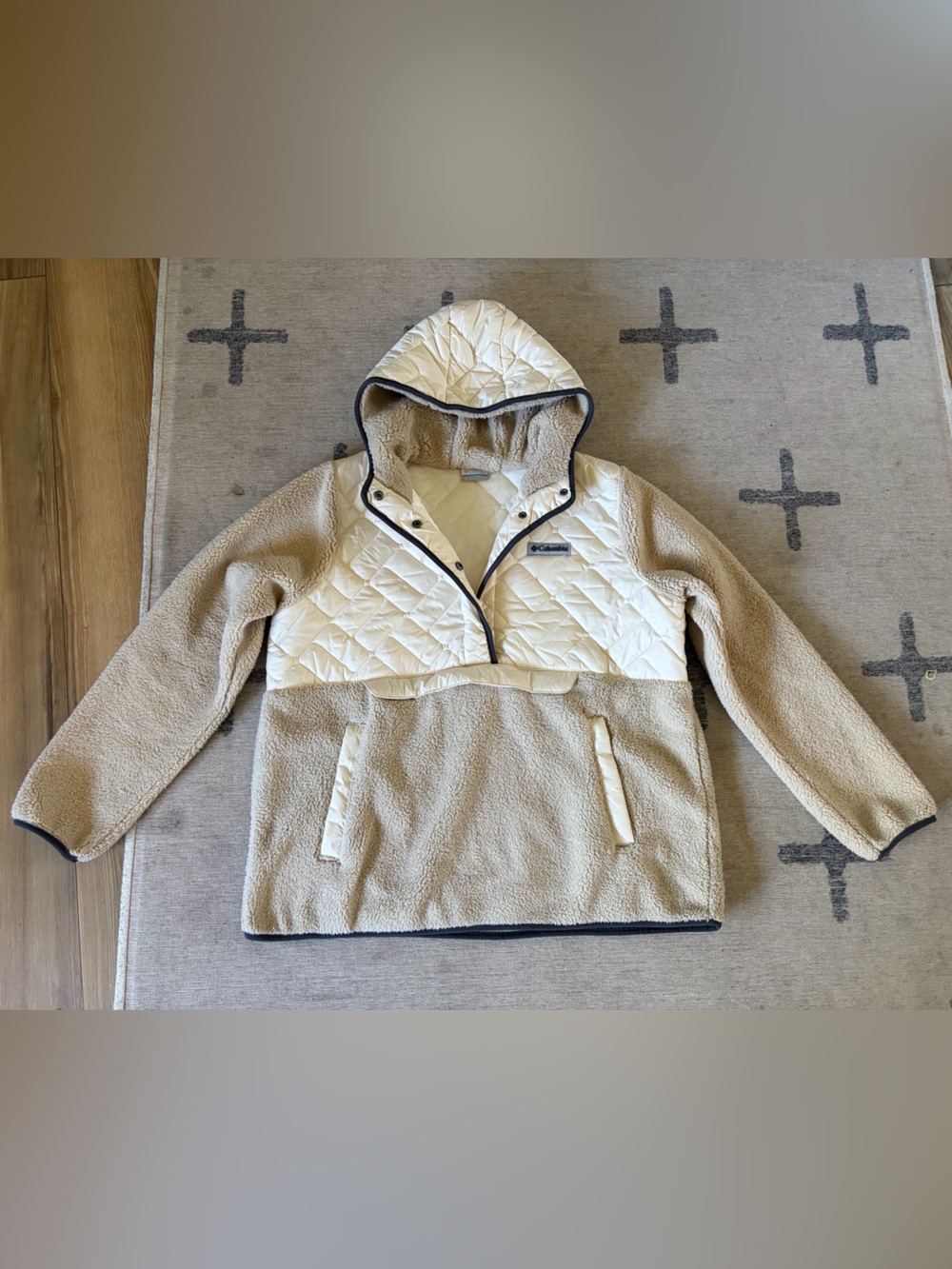 Columbia Sweet View Fleece Hooded Long Sleeve Pullover Chalk Size XL
